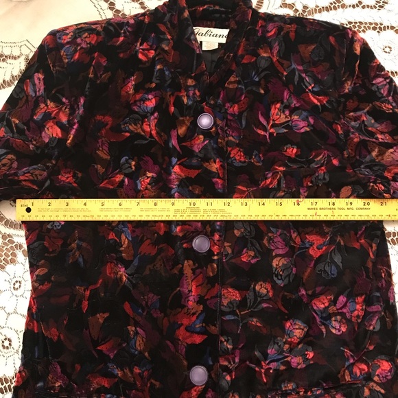 Rare Vintage Gabiano Burned Velvet Blazer, Size L - Picture 8 of 8